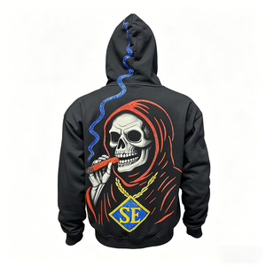 High Quality Silk Screen Printing Heavyweight Hoodies Oversized Custom Hoodies Men's Rhinestone Hoodies - Product Image 2