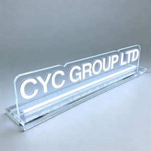 Letrero <span class=keywords><strong>LED</strong></span> Acrílico Portátil Personalizado, Transparente, Iluminado, para Mesa o Escritorio, con Base, para Publicidad - Product Image 5