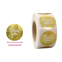Autocollant de décoration circulaire personnalisé pour emballage cadeau de remerciement, rouleau d'étiquettes pour petites entreprises, autocollant adhésif