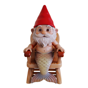 Ornamento in Resina Personalizzato <span class=keywords><strong>a</strong></span> Forma di Gnomo Sirena, Scultura Fantasy con Etichetta Privata, OEM ODM, Statuetta in Poliresina di Gnomo Sirena all'Ingrosso - Product Image 2