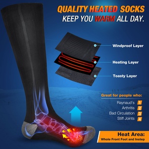 Chaussettes chauffantes lavables d'hiver noires rechargeables Chaussettes chauffantes électriques en nylon avec batterie - Product Image 4