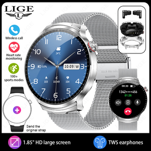 หูฟังไร้สาย T100 TWS นาฬิกาอัจฉริยะหน้าจอสัมผัส 1.85 นิ้ว 60Hz ความถี่รีเฟรชสูง เสียง HIFI 9D รองรับโหมดออกกำลังกายมากกว่า 100 โหมด นาฬิกากันน้ำ IP67 - Product Image 1