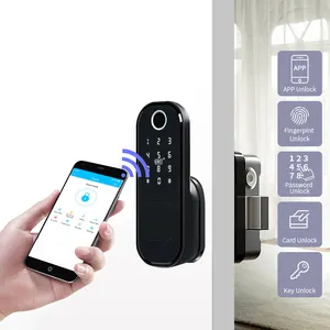 Wireless Home Electronic Electric Tuya APP Wifi Smart Lock,Digital Biometric Fingerprint Door Lock