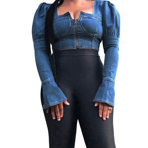 14 ans d'usine, veste skinny à manches longues en denim à la mode sexy et à prix abordables pour <span class=keywords><strong>fille</strong></span> et femmes - Product Image 4