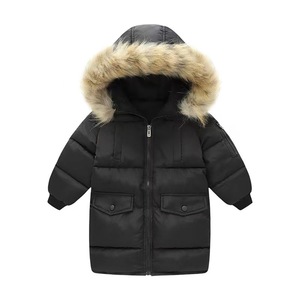 Manteau d'hiver pour enfants en polyester camouflage, rembourré, col en laine épaissi, fermeture éclair, capuche amovible, chaud et écologique - Product Image 4