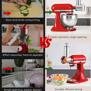Accessoire <span class=keywords><strong>trancheur</strong></span>-râpe en acier inoxydable, compatible lave-vaisselle, pour légumes et fromage, avec 3 lames pour <span class=keywords><strong>KitchenAid</strong></span> - Product Image 6