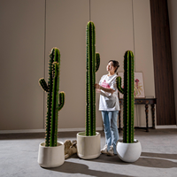 Plante artificielle de cactus de grande taille avec garantie de 10 ans pour l'affichage en intérieur et la décoration de la maison, style tropical bonsai