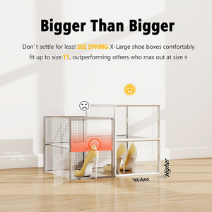 Bán Buôn Giày Trong Suốt Hộp Dày Giày Lưu Trữ Hộp Nhựa Gấp Chống Bụi Quần Áo Lưu Trữ Hộp Có Thể Xếp Chồng - Product Image 2