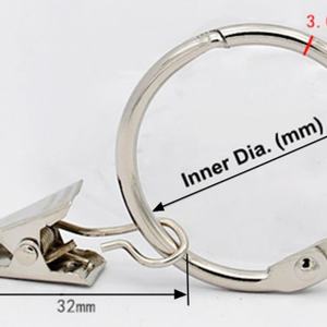 Livraison rapide Anneaux de rideaux Clips pour rideaux Crochets Anneaux de rideaux en métal avec clips - Product Image 3