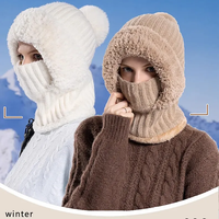 Topi Bulu Domba Hangat Musim Dingin, Penutup Kepala Anti Angin, Syal Leher Termal Bernapas, Kupluk, Balaclava, Olahraga Luar Ruangan, Memancing, Sehari-hari