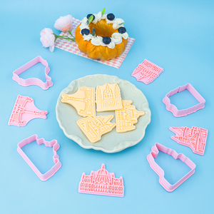 Serie <span class=keywords><strong>Budapest</strong></span> cortadores <span class=keywords><strong>de</strong></span> galletas <span class=keywords><strong>de</strong></span> plástico molde <span class=keywords><strong>de</strong></span> galletas <span class=keywords><strong>Castillo</strong></span> 3D dibujos animados DIY arcilla animación impresa Uso <span class=keywords><strong>de</strong></span> fiesta ecológico - Product Image 1