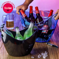 Seau à glace en plastique de haute qualité Bar promotionnel Bière Champagne 8l Conteneur refroidisseur Seau à glace