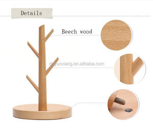 रचनात्मक आधुनिक लकड़ी के गहने पेड़ धारक ईयररिंग्स कप टेपोट मग के लिए बहु-उद्देश्य खड़े हैं - Product Image 3