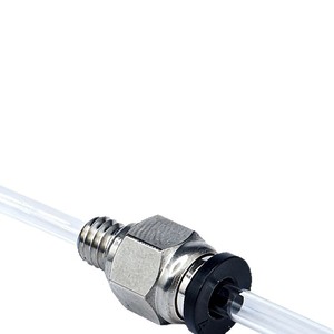 Conector de tubo de alimentación para impresora 3D PC4-M5/M6/01, rosca de inserción rápida, niquelado con cobre, tipo pasante para alimentación remota - Product Image 1