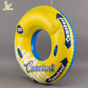 Bouée de natation gonflable pour adultes, ronde, en PVC, épaisseur 0,22 mm, avec poignées, double chambre à air, pour piscine, plage, parc aquatique - Product Image 3