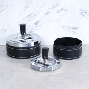 OEM Rukioo Press-and-spin Small <b>Portable</b> American Style Ash Tray DJG0051 Factory Wholesale Metal Smoking Accessory Custom Logo - Product Image 4