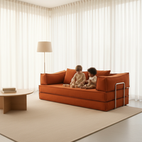Canapé-lit pliable compressé à bulles, structure modulaire en éponge, transport facile, mobilier de couchage