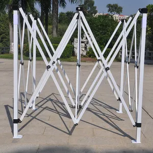 Goodluck tenda kanopi bingkai heksagon aluminium, tenda lipat 10x10