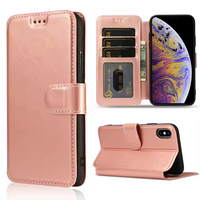 Sarung ponsel kulit Samsung S24, dompet kulit pelindung kartu