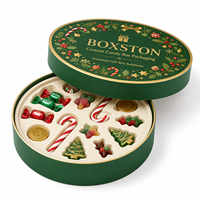 Boîtes cadeaux de Noël personnalisées haut de gamme de luxe, imprimées sur mesure, emballages rigides biodégradables pour chocolats avec plateau et doublure en éponge