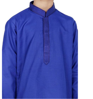 Setelan Kurta Rayon Dewasa Anti Kusut Cepat Kering Sebatas Lutut untuk Anak Laki-Laki, Pakaian Tradisional Etnis India untuk Acara Budaya