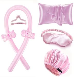 Eye 4Pcs Case Rollers Styling Tool Heatless Curler Silk Pillow <b>Sleep</b> <b>Mask</b> Set for Hair and Skin - Product Image 1