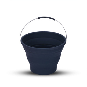 Outdoor Camping Wholesale Round Sustainable 10L Silicone Water High Level <strong>Folding</strong> <strong>Bucket</strong> with Handle for Cleaning Washing - Product Image 2