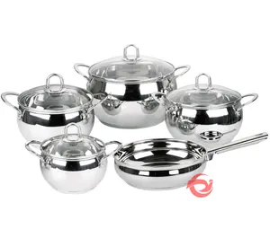 Factory Customized Logo 12pcs Stainless Steel Ollas De Acero Inoxidable Soup Pot Set Kitchen Cookware Set