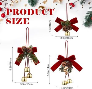 Décoration de Noël : Nœuds, clochettes, pommes de pin, ornement de sommet de sapin, ornement de couronne de Noël pour la décoration de fête et d'armoires de cuisine - Product Image 2