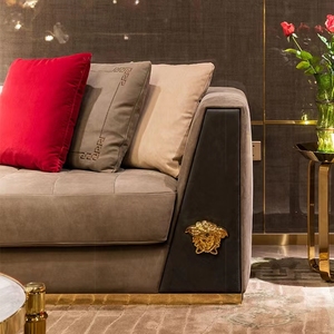 China tela decoración del hogar <span class=keywords><strong>muebles</strong></span> sofá conjuntos sala de estar terciopelo diseñador hogar marca sofá de lujo - Product Image 4