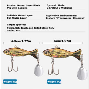 Leurre Vib à plaque de fer lourde 3D pour la coulée longue et la pêche lente en eau salée/eau douce, le culter, la pêche au maquereau - Product Image 4