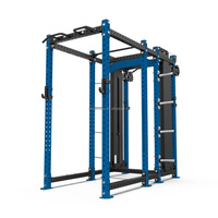 Rack de musculation compact avec fonctionnalités multiples, machine Smith et stations de traction doubles pour la maison et la salle de sport