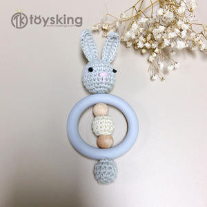 Nouveau jouet à mâcher en silicone pour bébé, lapin et éléphant, 88x88mm, perles à mâcher, <span class=keywords><strong>attache</strong></span>-sucette - Product Image 2
