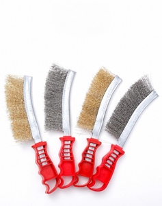 Cepillo de Limpieza Doméstica Antideslizante con Mango de Plástico PP, Flexible, Mini, de Acero al Carbono, Latón, Acero Inoxidable, Alambre de Nylon Rojo para Rascar - Product Image 3