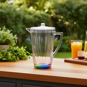 Jarra de agua de plástico irrompible con diseño de arcoíris de 2.5 cuartos, sin BPA, con boquilla para bebidas y jugos - Product Image 2