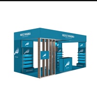 Stand d'exposition modulaire rétroéclairé 10x20 en aluminium durable, design Vogue de haute qualité, avec étagère et sublimation par transfert thermique