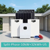 Système d'Inversion Hybride Américain Monophasé 10kW + Batterie LiFePO4 32kWh + 18 Panneaux Solaires 620W 48V pour Stockage d'Énergie Domestique Hors Réseau 120/240V