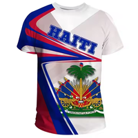 Ensemble de breloques drapeau d'Haïti tendance et très demandé, avec t-shirt, chapeau et pendentif carte d'Haïti, pour femmes et hommes unisexe