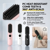 Sikat Pelurus Rambut Tanpa Kabel Black Tech dengan 8 Pengaturan Suhu, Alat Penata Rambut Berpemanas Plasma untuk Rumah, Perjalanan, dan Hadiah