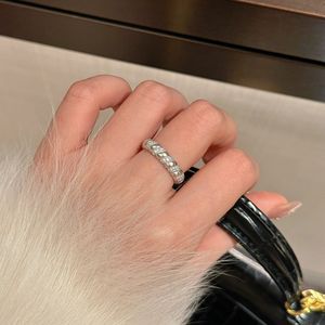 Bague en argent pur S925 vintage avec diamant pour femmes, style français, luxe léger, bague en dentelle torsadée brossée - Product Image 5