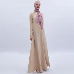 2023 Spring Fall Maxi Black Plus Size Muslin Wedding Dress Straight Evening Abaya Women Muslim Ladies Long Dress