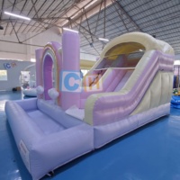 Combo gonflable coloré le plus populaire avec piscine à balles pour fête Glissade gonflable intérieure pour fille