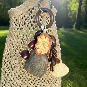 Wholesale Handmade Natural Fruit Shell Keychain Bag Charm <b>Wind</b> <b>Chime</b> For Healing And Meditation - Product Image 2