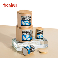 Tianhui petites boîtes en papier kraft rondes boîtes de vitamines avec couvercle en bambou suppléments nutritionnels emballage de capsules