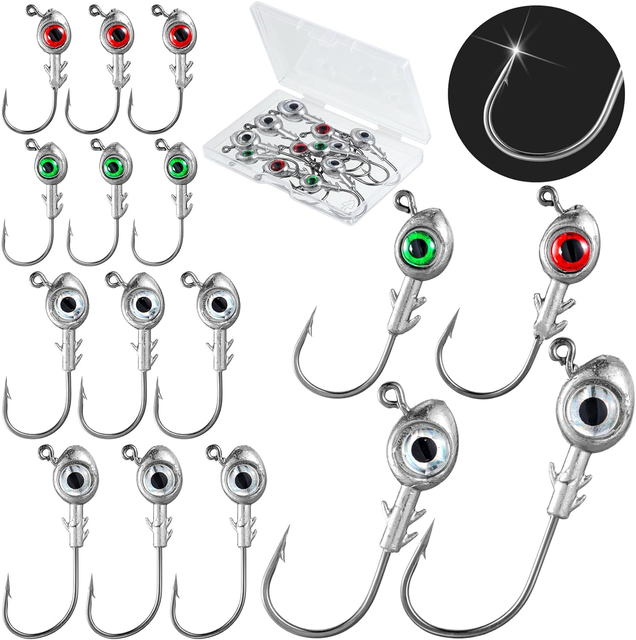 Fishing Jig Heads 3D Eyes Crappie Trout Bass Heads Jigs Tackle Lure Fishing Jigs Heads Hooks