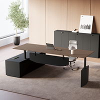 Scrivania Direzionale Elettrica Intelligente con Sollevamento, per Uso Commerciale Leggero, Materiale Moderno e Semplice, a Forma Allungata, con Sedia da Ufficio per Manager
