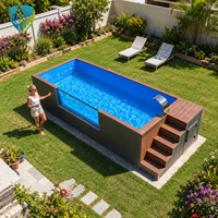 Piscine portable pour l'extérieur, familiale, hors sol, en fibre de verre renforcée (FRP), installation facile, centre de loisirs pour la cour