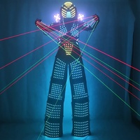 Écran LED Robot Costume Lumineux Vêtements Échasses Marcheur Costume de Danse pour Discothèque Scène Performance Casque Gants Laser
