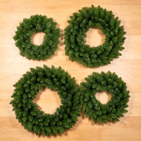 SPRING PLANTING PVC Weihnachtskranz Handgefertigter Hängender Künstlicher Blumenkranz für Weihnachtsdekoration