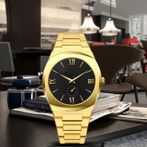 Vente en gros d'usine, montre à quartz de luxe en acier inoxydable pour hommes, design tendance, verre saphir, étanche, lumineux, 20mm - Product Image 6